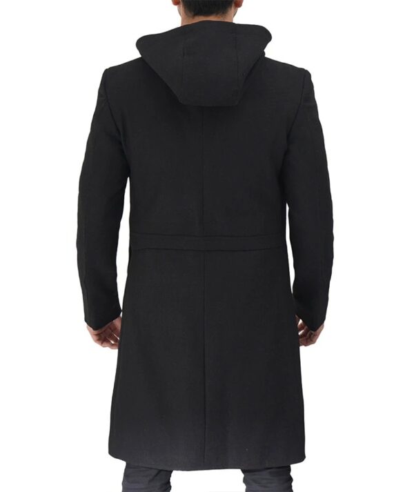 Cold weather black wool coat