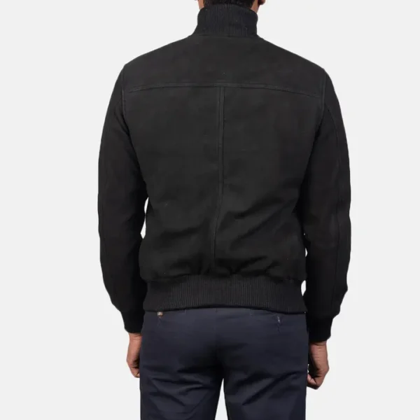 Eaton black suede bomber jacket