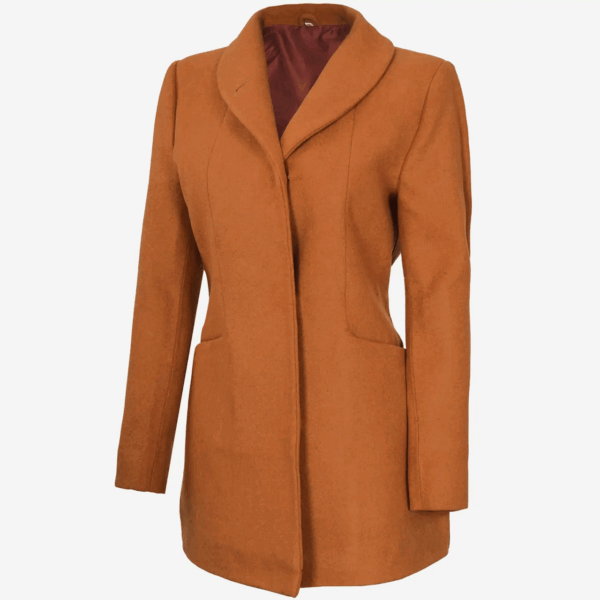 Barbara Rust Wool Coat For Women