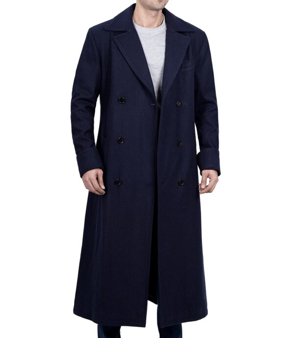 Elegant blue winter coat for men