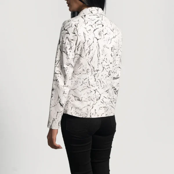 Elegant white leather jacket