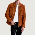 Mens Inferno Suede Jacket – Classic Brown Leather