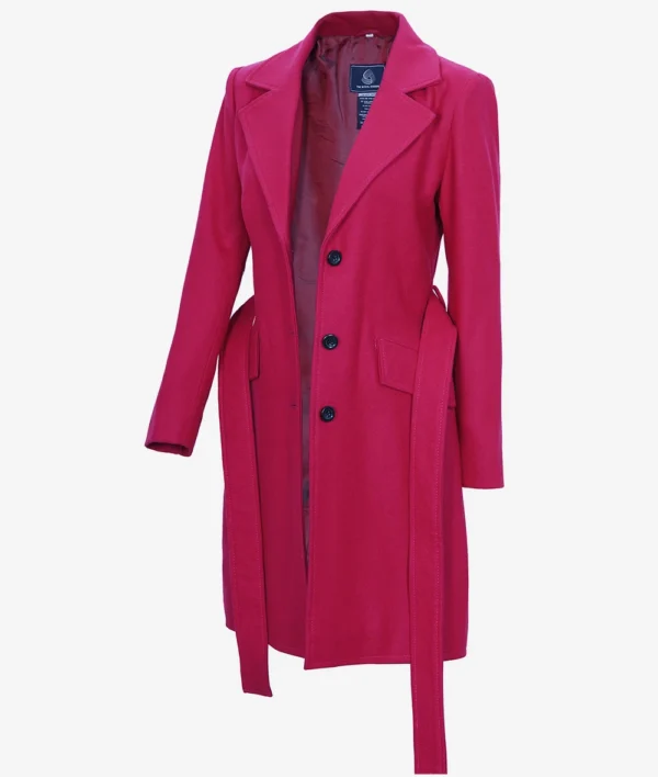 Kristi Women's Pink Wool Wrap Coat