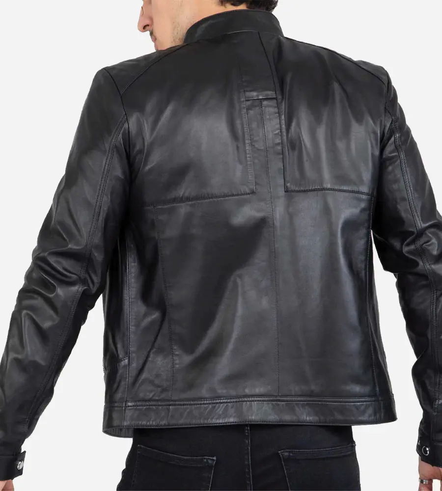 Four Pockets Cafe Racer Leather Biker Jacket