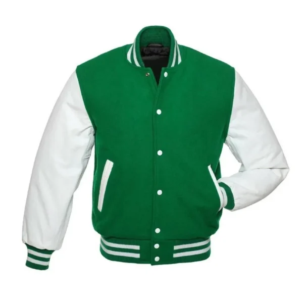 Green And White Varsity Jacket Women
