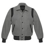 Grey Wool Black Leather