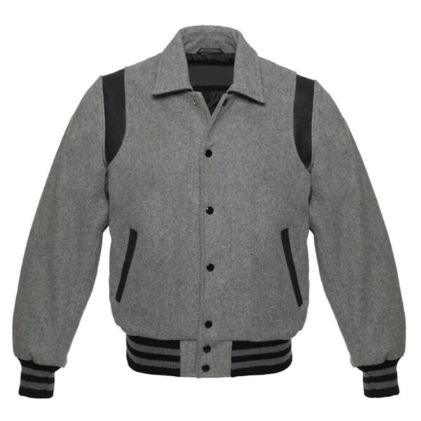 Grey Wool Black Leather
