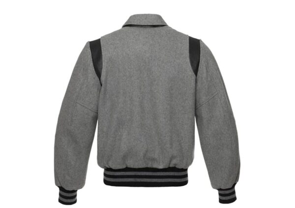 Grey Wool Black Leather