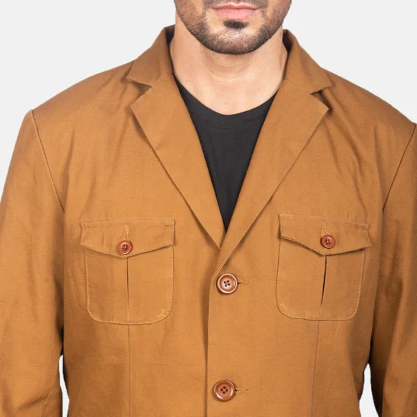 Khaki safari jacket for men