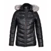 Winter Fur Trimmed Hoodie Puffer Leather Jacket