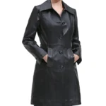 Womens Maisy Leather Long Coat
