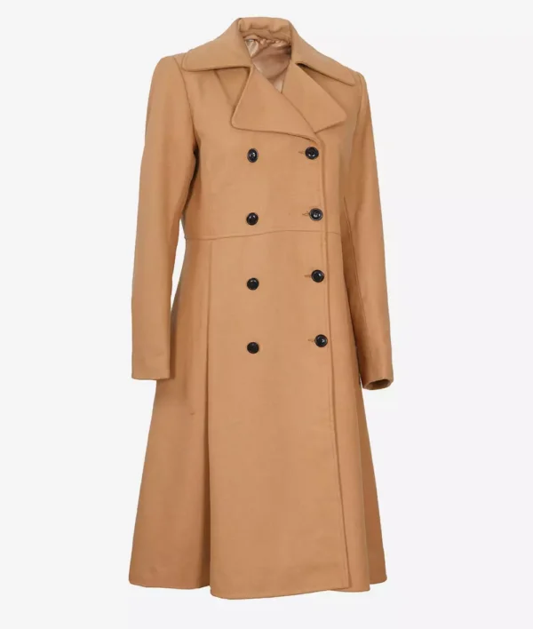 Marci Women’s Beige Wool Coat – Double-Breasted
