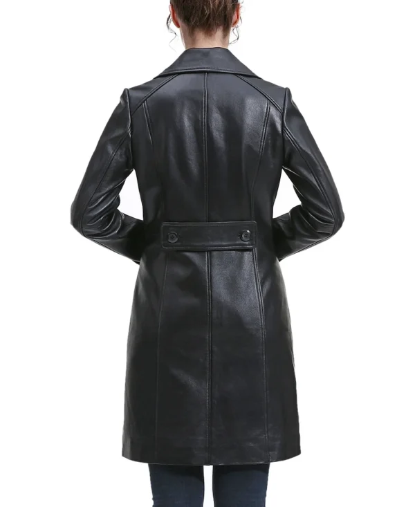 Long leather coat for women