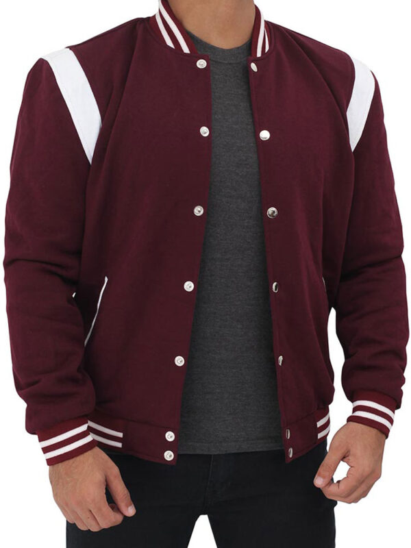 White And Maroon Letterman Jacket