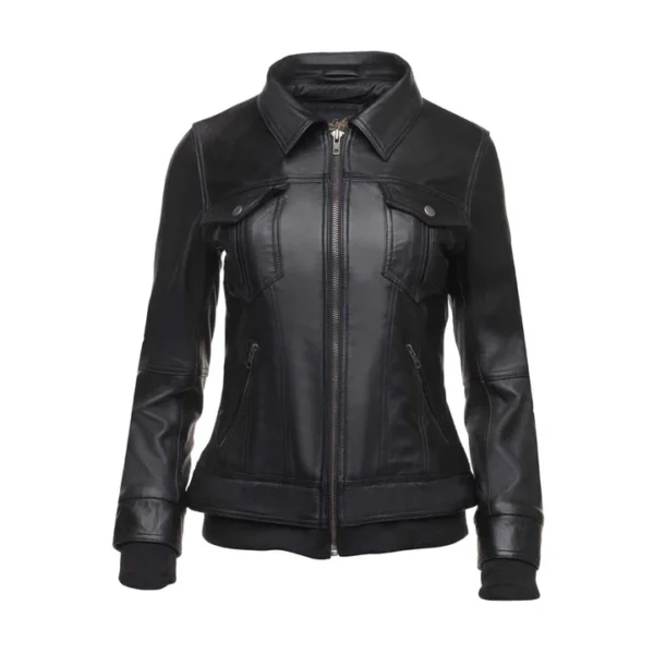 Men's Leather Jacket with Fleece Hood