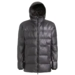 Leather and Down Puffer Jacket
