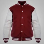 Maroon And White Letterman Jacket