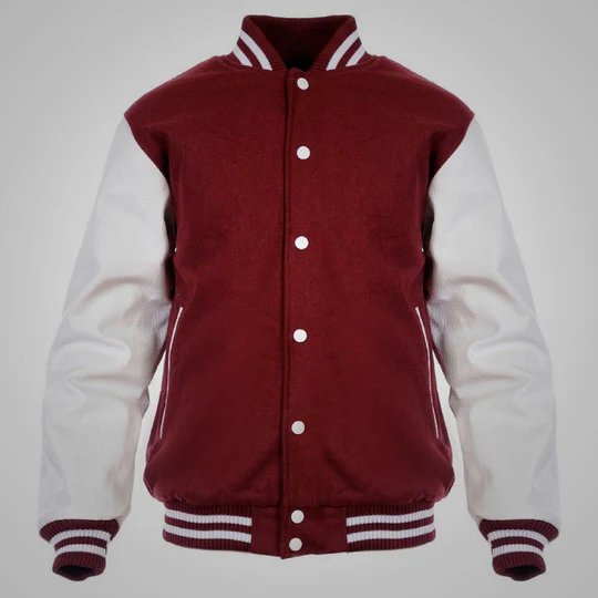 Maroon And White Letterman Jacket