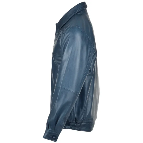 men leather teal jacket