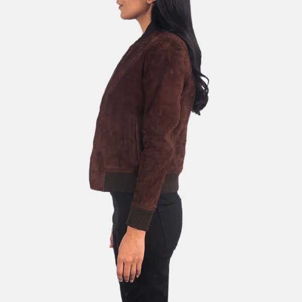 Brown Suede Bomber Jacket