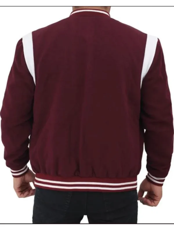 White And Maroon Letterman Jacket