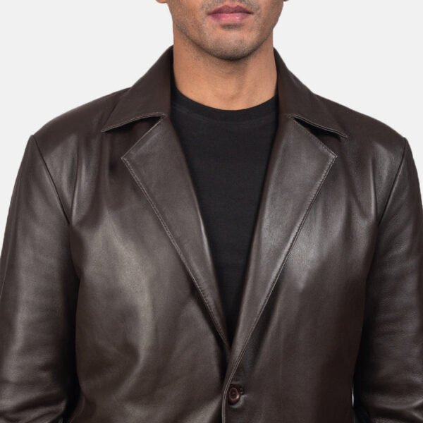 Men’s brown leather blazer