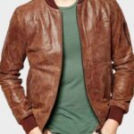 Mens Dark Brown Bomber Jacket