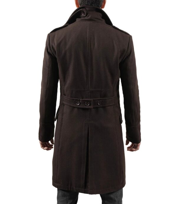 Mens brown winter wool coat