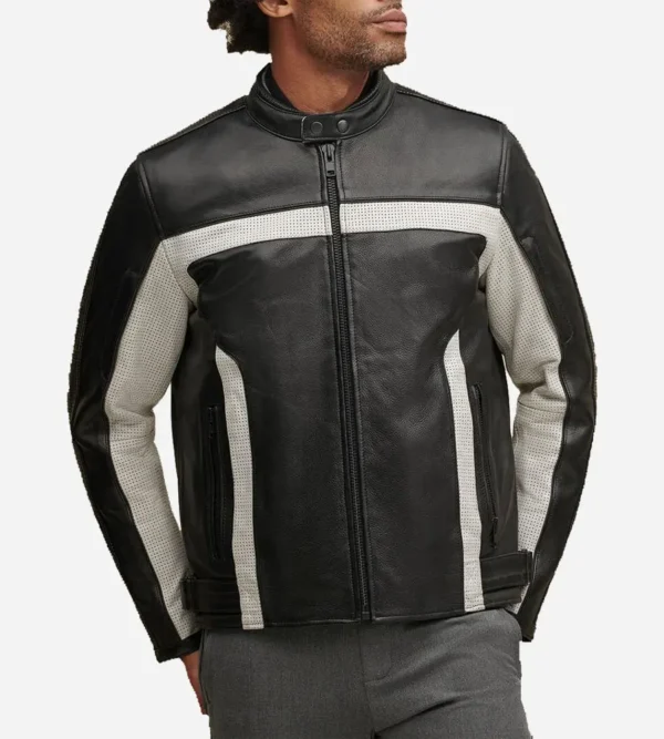 Mens cafe racer jacket in black leather