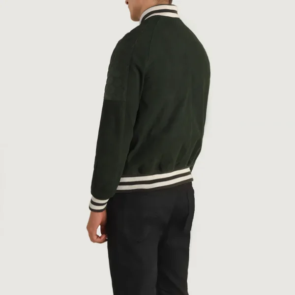Men’s green letterman jacket