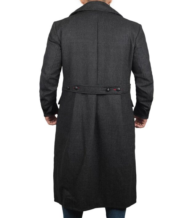 Mens grey wool trench coat