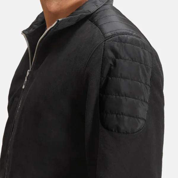 Men’s hybrid suede bomber