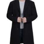 Modern Fit Long Length Black Wool Topcoat – Timeless Mens Style