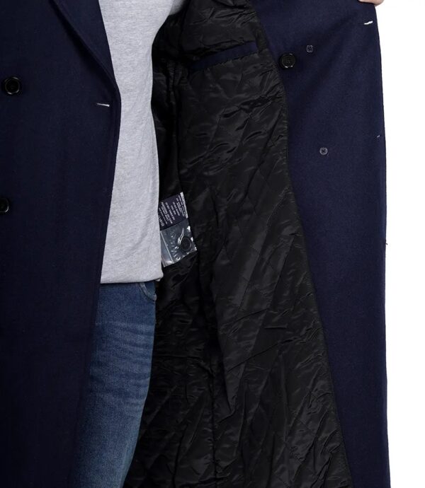 Mens navy wool overcoat