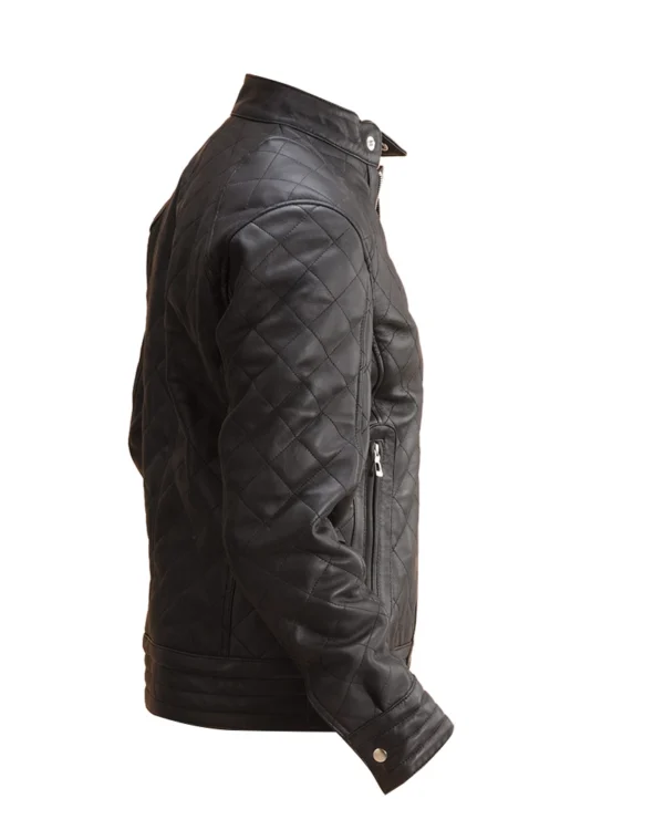 Mens quilted leather outerwear