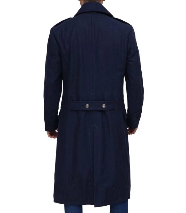 Navy wool overcoat for men