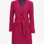 Kristi Women's Pink Wool Wrap Coat