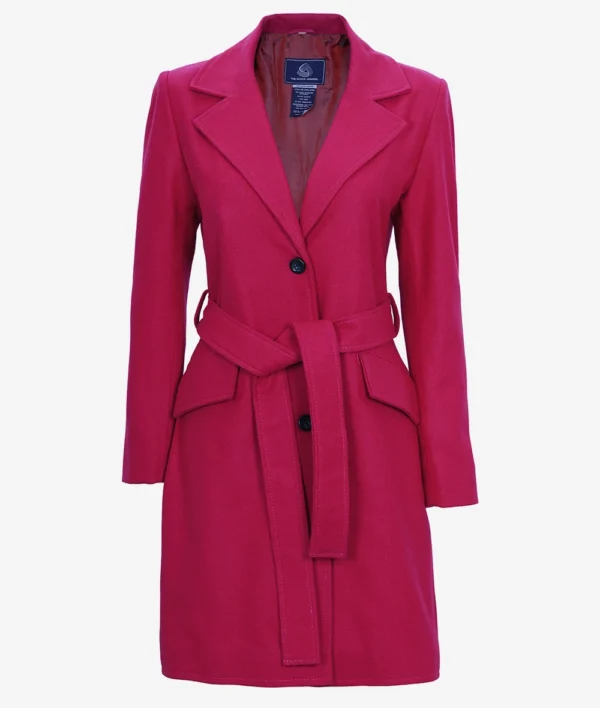 Kristi Women's Pink Wool Wrap Coat