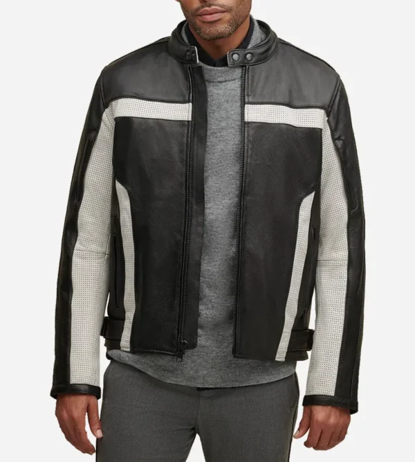 Mens Premium Black Genuine Leather Cafe racer Jacket