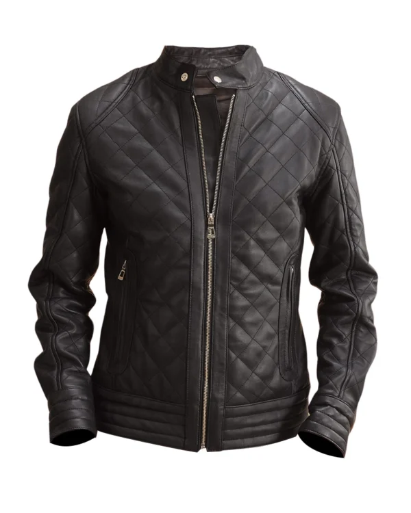 Quilted Mens Leather Jacket