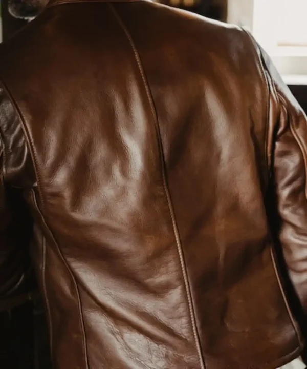 Racer leather jacket for men