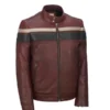 Men Retro Red Waxed Vintage Jacket