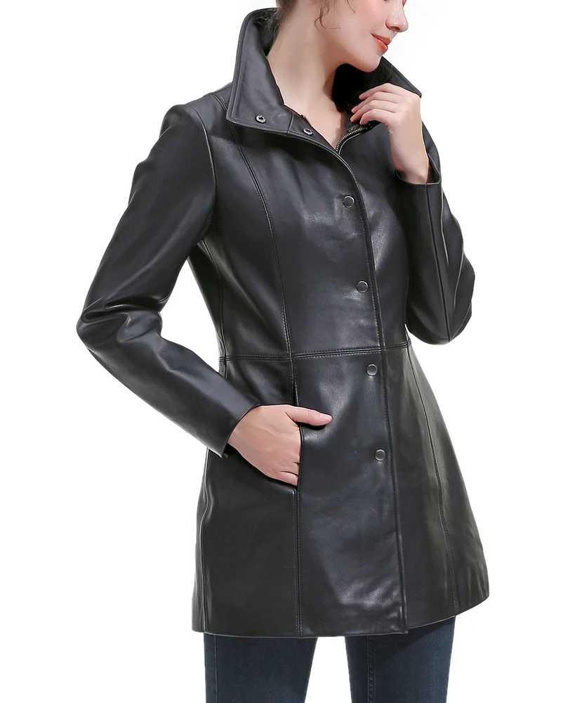 Womens Rosie Leather Coat
