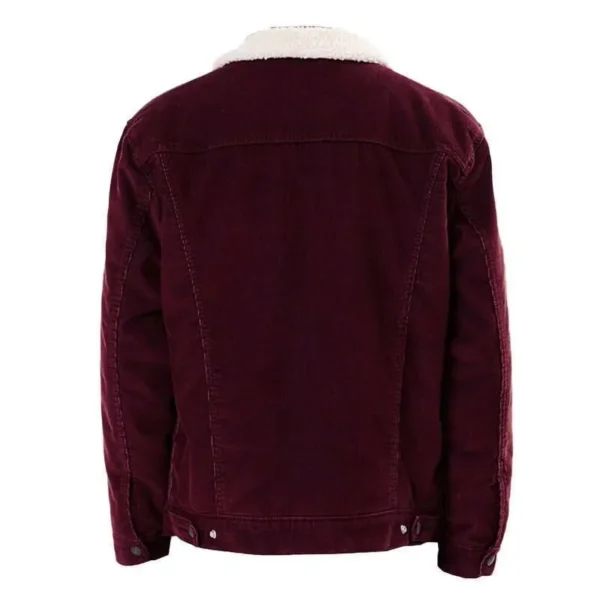Burgundy Sherpa Trucker Western Jacket