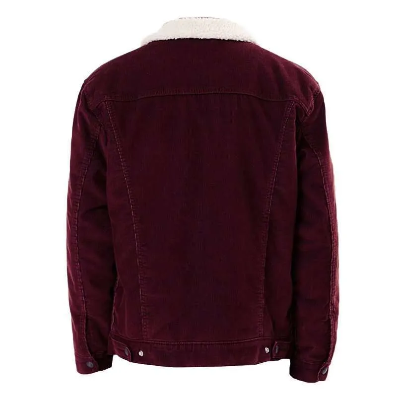 Burgundy Sherpa Trucker Western Jacket