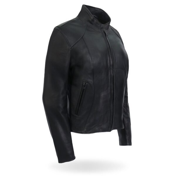 Simple leather moto women