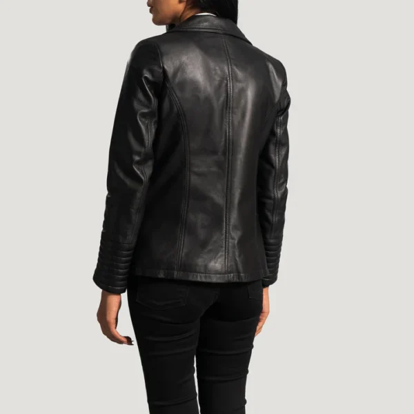 Sleek black leather jacket