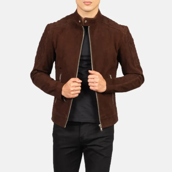 Brown Suede Biker Jacket