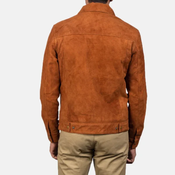 Stallon brown suede trucker jacket