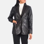 Womens Norma Brown Blazer – Premium Leather Design